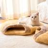 Katzen-Schlafsackbett Niedliches Haustierbett Katzensack Versteckhöhle Katzenhausbett Weicher Wärmender Plüsch Halbgeschlossenes Hundehöhlenhaus Für Welpen