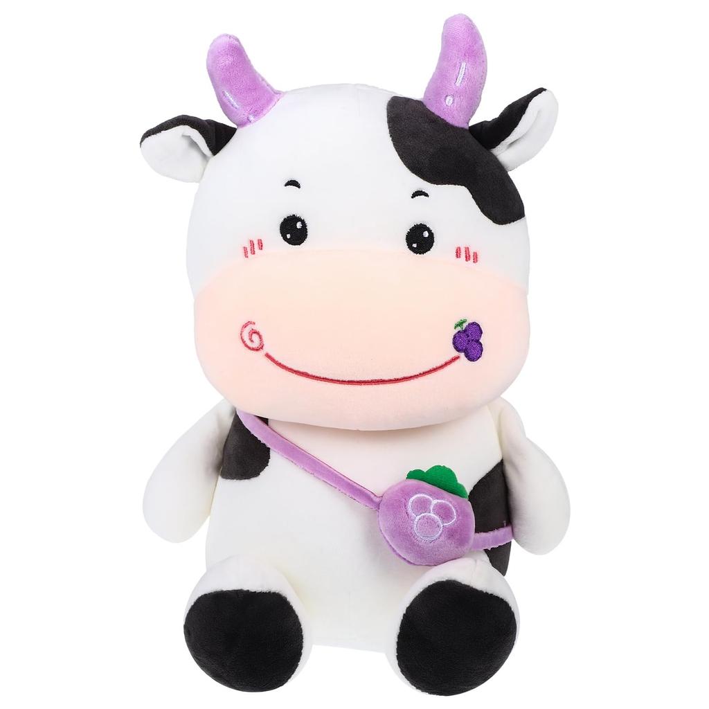 NOLITOY Cow Plush Cute and Fun Fluffy Animal Stuffed Animal Body Birthday Room inches Toy, Pillow, Gift, Figurine, Decor, Approx. 13.5
