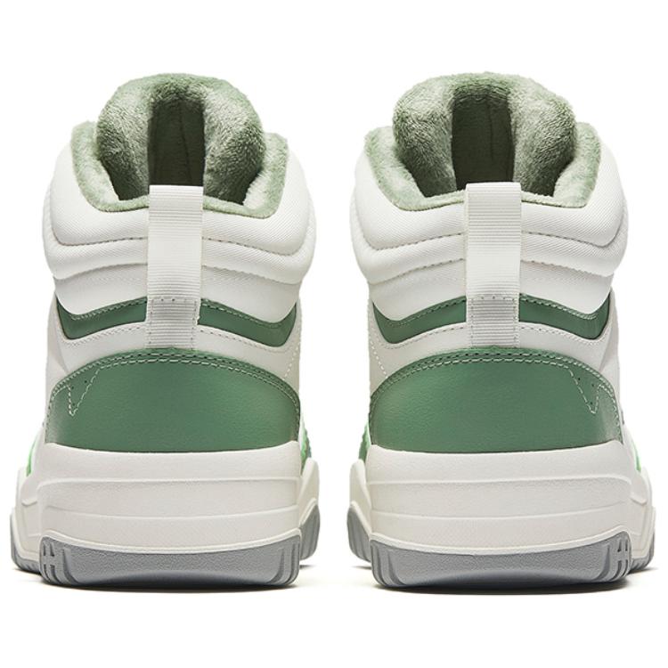 New Anta Slam Wear Resistant Breathable Cushioning High Top Skateboard Shoes Women's White Green 122448972-2