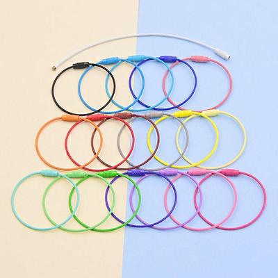 Colorful Iron Steel Wire Keychain with Rotating Screw and Button - DIY Jewelry Pendant Accessories.