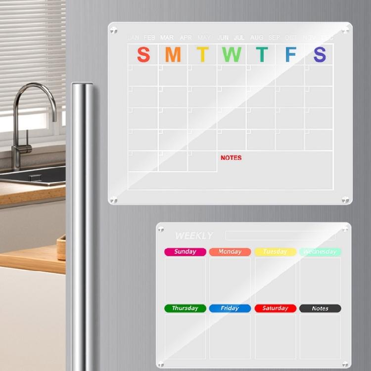 Stylish Acrylic Memo Pad with Magnet Durable Fridge Reminder Whiteboard for Home
