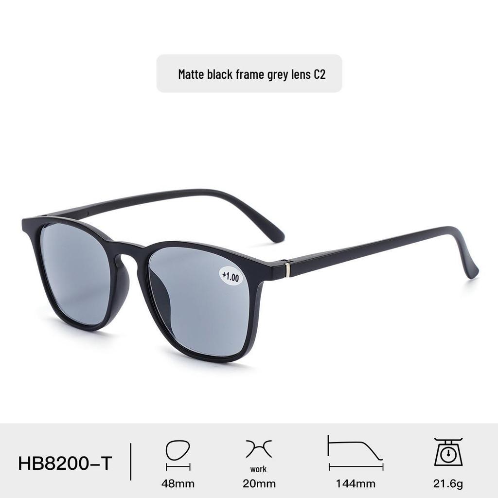 B8200-T HD Okulary do czytania z filtrem UV i zausznikami na sprężynkach - Stylowe okulary przeciwsłoneczne