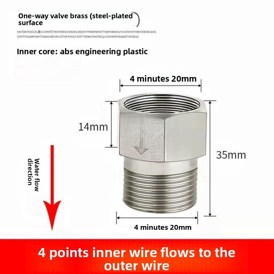 One Way Check Valve Straight Through Toilet Anti Backflow Backflow Water Heater Threaded Pipe Fittings and Accessories Copper