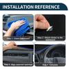 TUCKBOLD Dashboard Mat for Fiat 500 Car Dashboard Protective Interior Customization Parts Sun Flannel Black with Blue Set (2008-2023), Cover, Mat, &