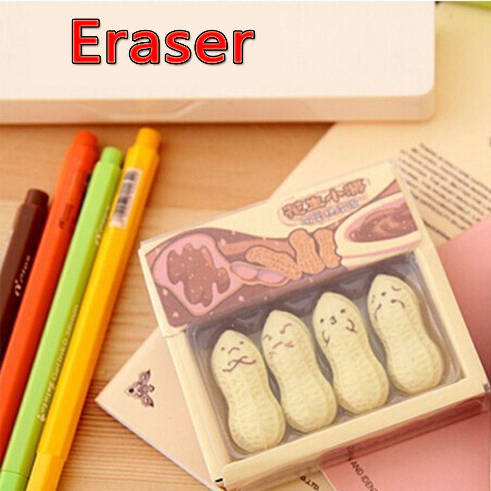School Supplies Peanut Shaped Nut 4PCs Student Students Stationery Eraser Rubber School Supplies Peanut Shaped Nut 4PCs Student Students Stationery Eraser Rubber