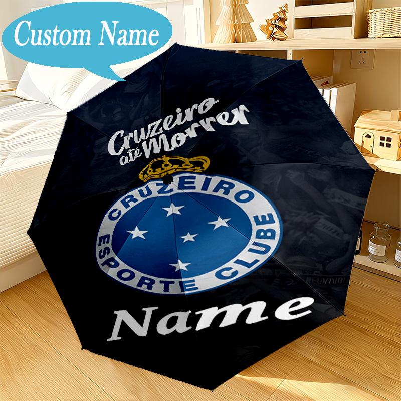 Custom Name Umbrella Cruzeiro FC Pride Umbrella 8-Frame for Travel, Camping, Casual Lightweight Portable, Essential for Family Gifts