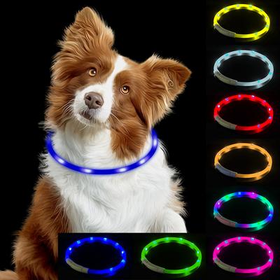 Led Usb Dog Collar Dog Loss Prevention Night Luminous Charge Collar Night Safety Flashing Glow Collar Pet Accessories