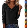 Pull de couleur décontracté à col bénitier et manches longues pour femme