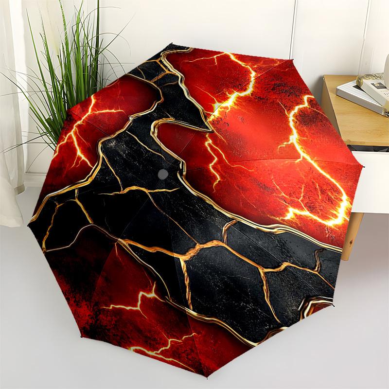 

1pc Lava Flow Abstract Art Print Umbrella with Plastic Handle,Vibrant Cartoon Pattern,Multi-functional UmbrellaB1957