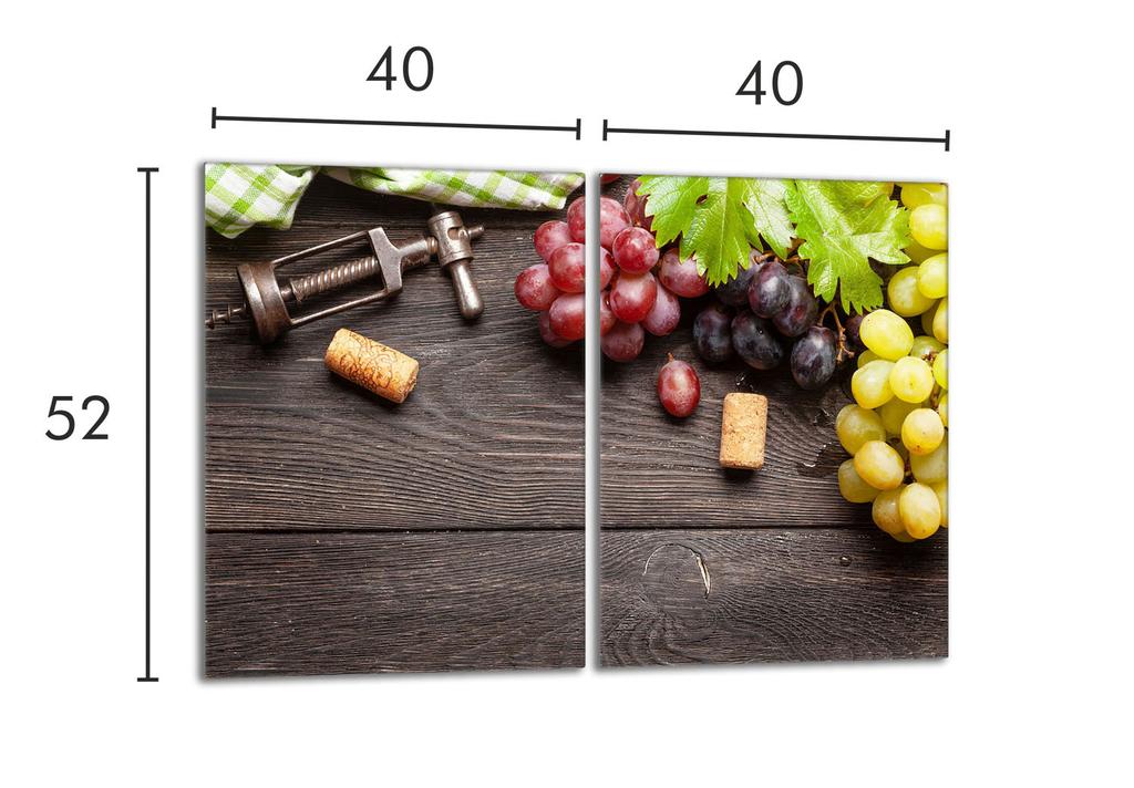 Szklana płyta ochronna na kuchenkę 2x40x52 Owoce