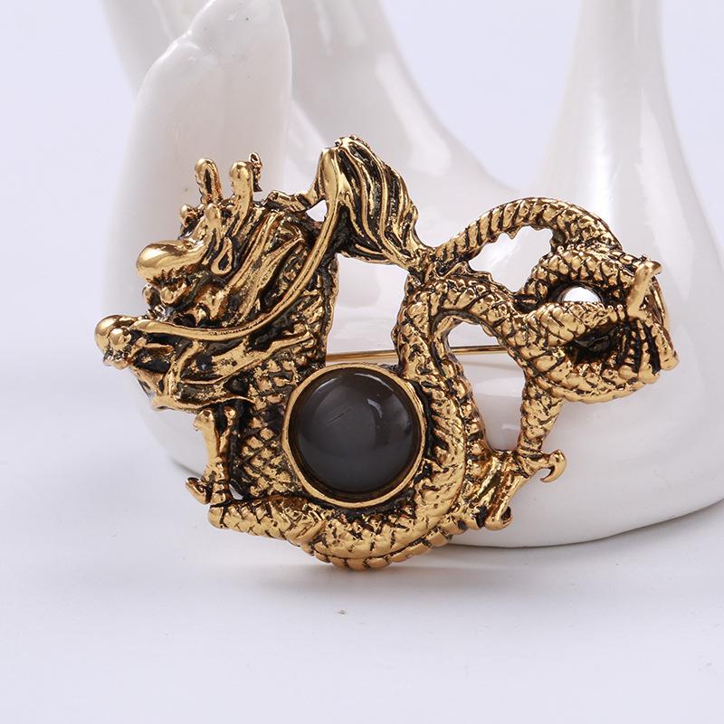 Broșă dragon creativă personalizată, accesorii versatile pentru costum și îmbrăcăminte