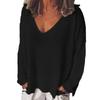 Fashion Summer  Women T-Shirt Solid Color Casual Versatile  Loose Tops V-Neck Blouses Long Sleeve Shirt Perspective Y2K Tops