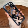 Black Floral Pattern Transparent Magnetic Wireless Charging Phone Case For iPhone 17 16 15 Pro Max 14 Plus 13 12 11 17E 17 Cover