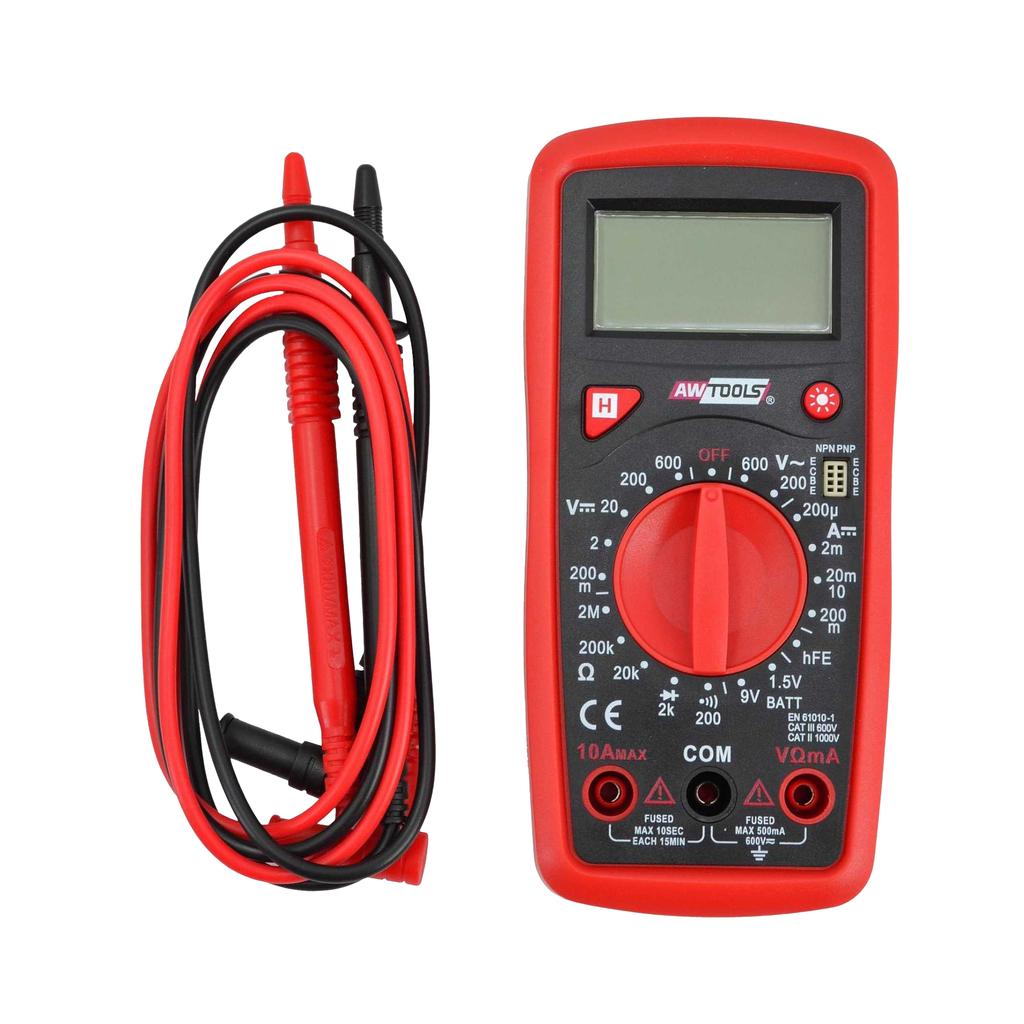 AW Tools Digital Multimeter (Batteries Included)
