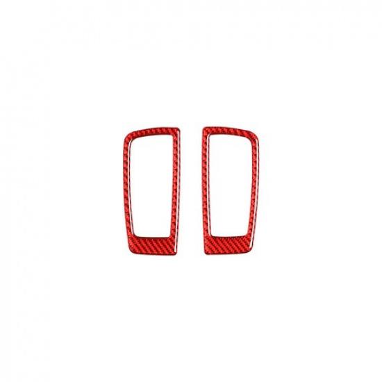2pcs Red Carbon Fiber Car Rear Row Reading Light Sticker For Panamera 2010-2016