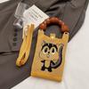 Sommer Damen Niedliche Mini-Tasche Vielseitige Mode Handytasche Cartoon Gestrickte Handtasche Umhängetasche Umhängetasche