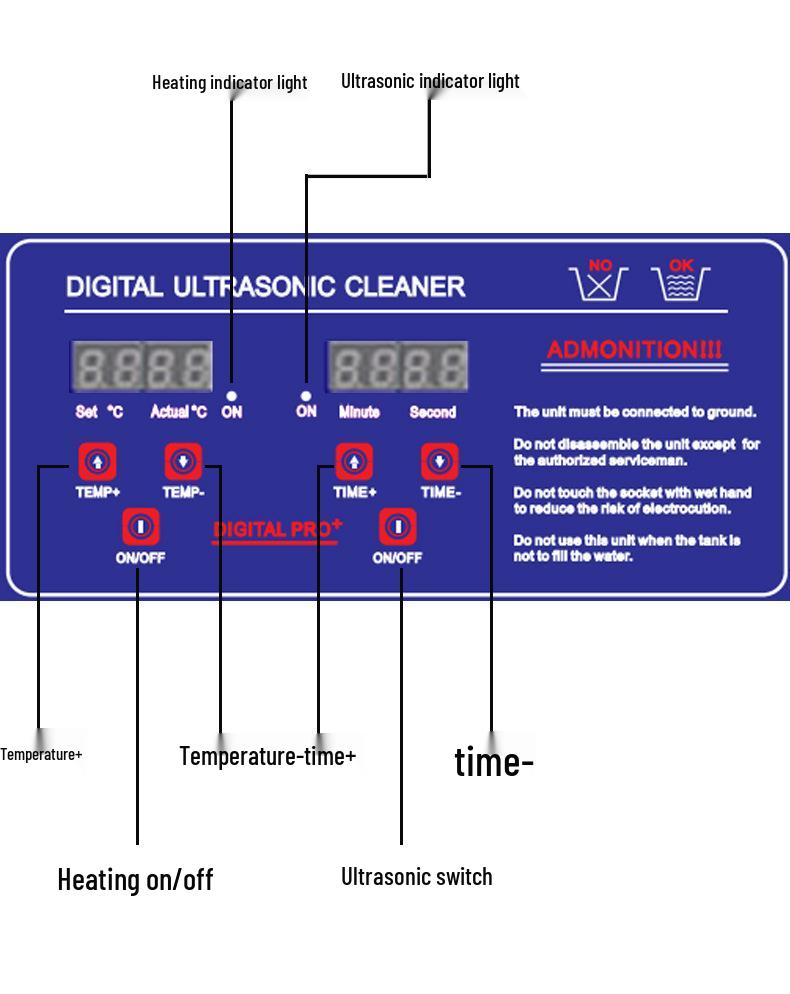 Stainless Steel 304 Ultrasonic Cleaner for Degreasing & Rust Removal in Labs & Dental Use