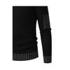 Men's Casual -color Patchwork Long-sleeved High-neck Sweater, Men's Fitted Knitted Pullover, Scarf Collar Sweater