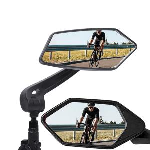 Bicycle Rear View Mirror Extra Large 2 Pieces 360 Degree Rear View Mirrors For Bicycle Ebike Mountain Bike MTB (Left + Right)