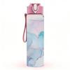 1PC Lilac Blue Ink Marble Pattern 750ml Color Plastic Sports Water Bottle Leakproof Flip Straw Lid Suitable for Sports Office Home Use