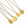 Women's Waterproof Star Pendant Necklace with Pearls Chain 18K Gold Plated Stainless Steel Materials Stylish Outfiuts