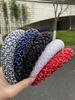 New Sponge Headband, Simple and Elegant Wide-Brimmed Headband, Fashionable Hand-Sewn Headband, Rhinestone Hair Accessory