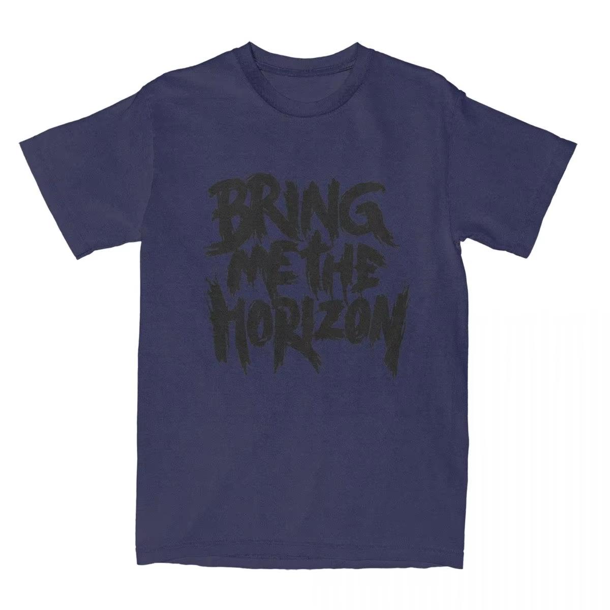 

Футболка Bring My Horizon Музична футболка BMTH З коротким рукавом Y2K Веселий топ Літній Бавовняний З круглим вирізом Дуже великий Harajuku XXXXL