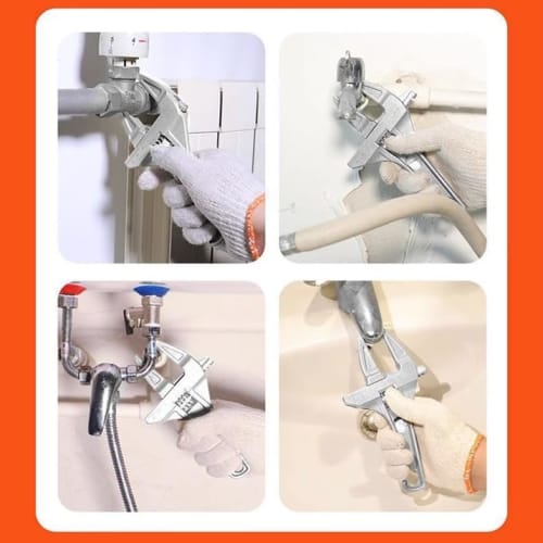Wide Adjustable Wrench, Vertical Type, Faucet Wrench, Large Opening, Top Wide Adjustable Wrench, Adjustable Range (6-68mm), Slim and Lightweight, for