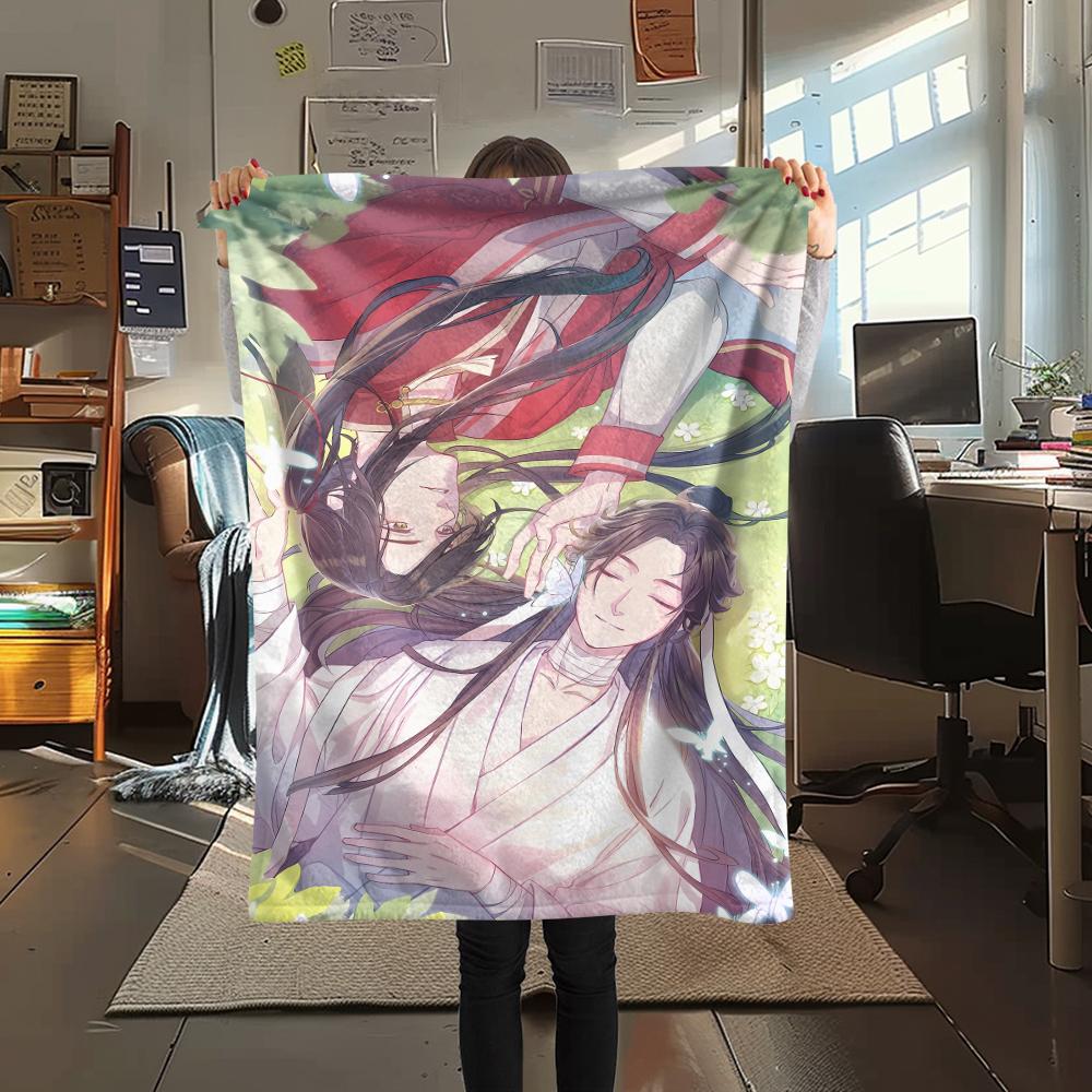 Heaven Official's Blessing Print Flannel Blanket,High Quality Comfortable for All Seasons,Home Decor,Warmth and Comfort,Perfect for Christmas Gifts