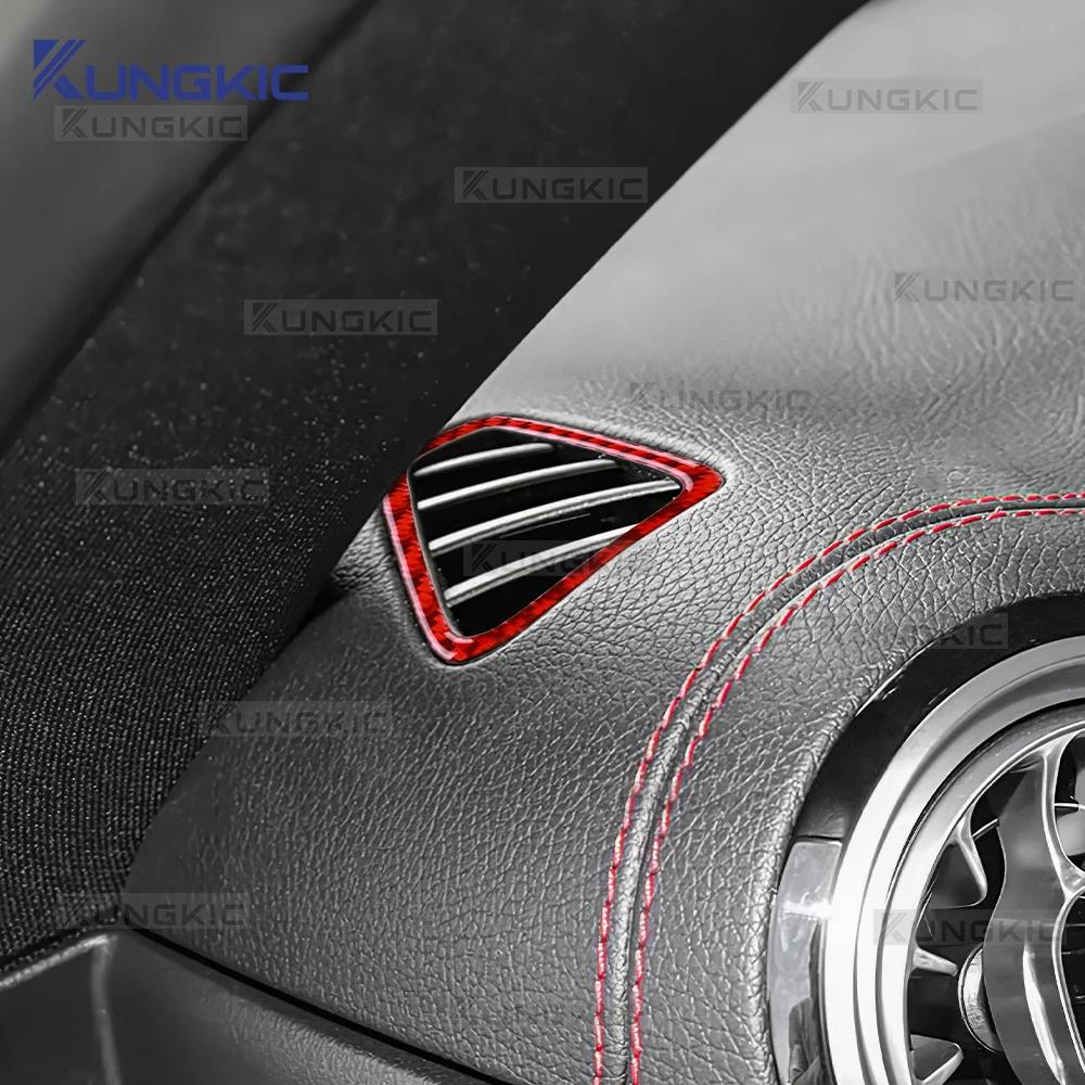 For Mercedes Benz A CLA GLA Class W177 C118 H247 2020-2025 Real Soft Carbon Fiber Air Outlet Sides of Dashboard Trim Sticker