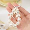 Metal Bow Pearl Keychain Phone Pendant Bag Pendant Phone Lanyard Accessories For Women Girls Sweet Decoration Gifts