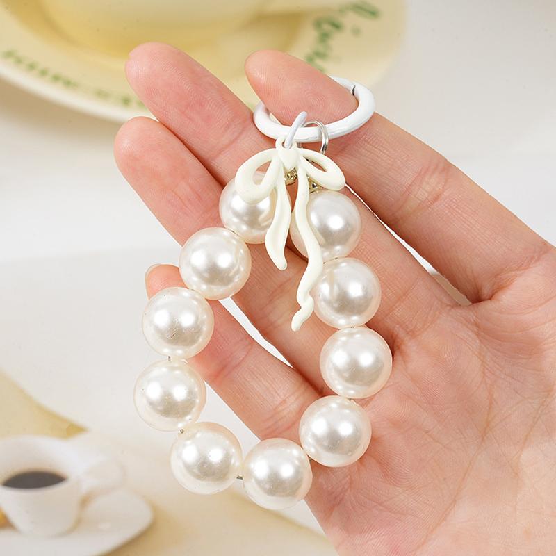 Metallschleife Perle Schlüsselanhänger Handyanhänger Taschenanhänger Handyband Zubehör Für Frauen Mädchen Süße Dekoration Geschenke