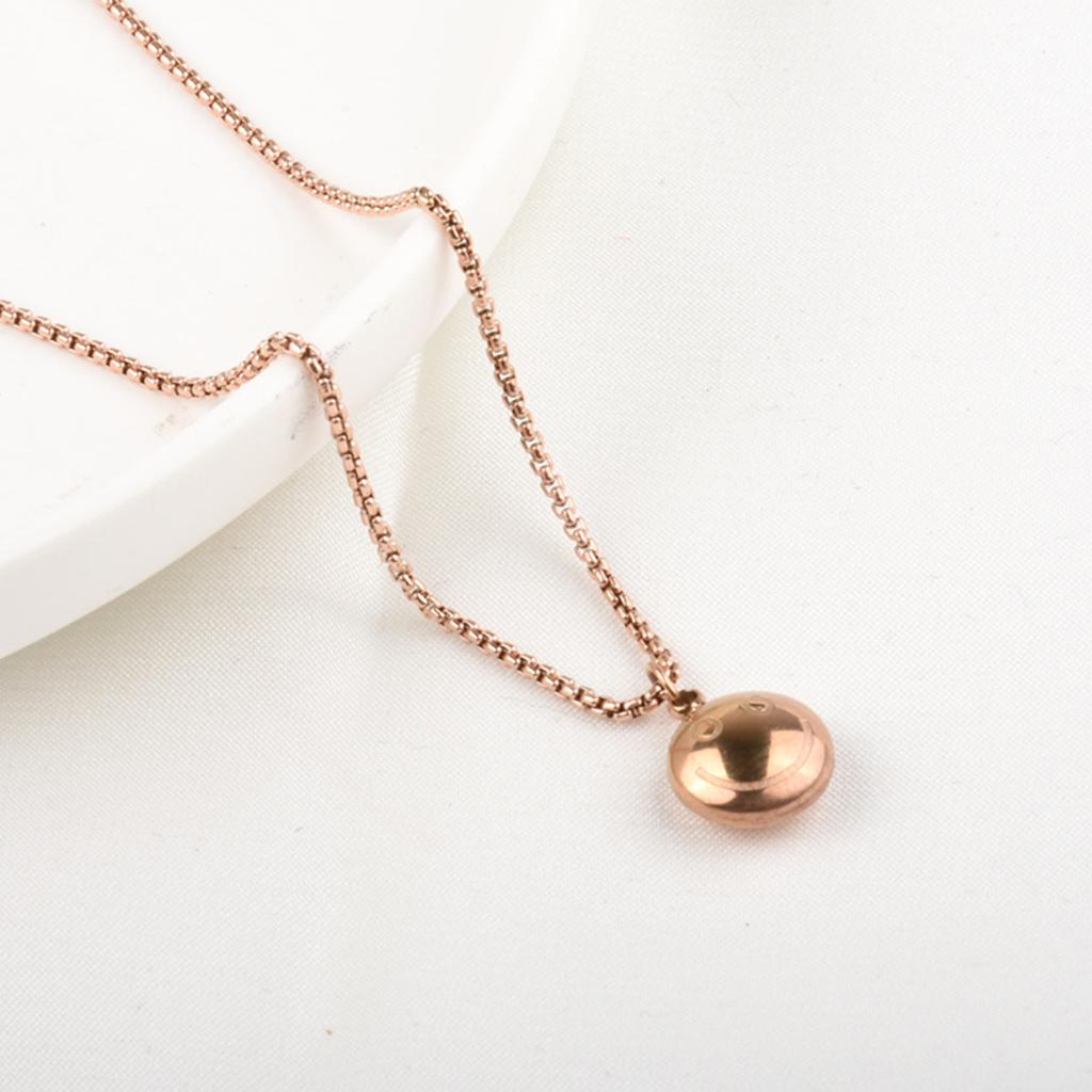 Damen Roségold Lachendes Gesicht Halskette Viel Glück Doudou Kurze Schlüsselbeinkette