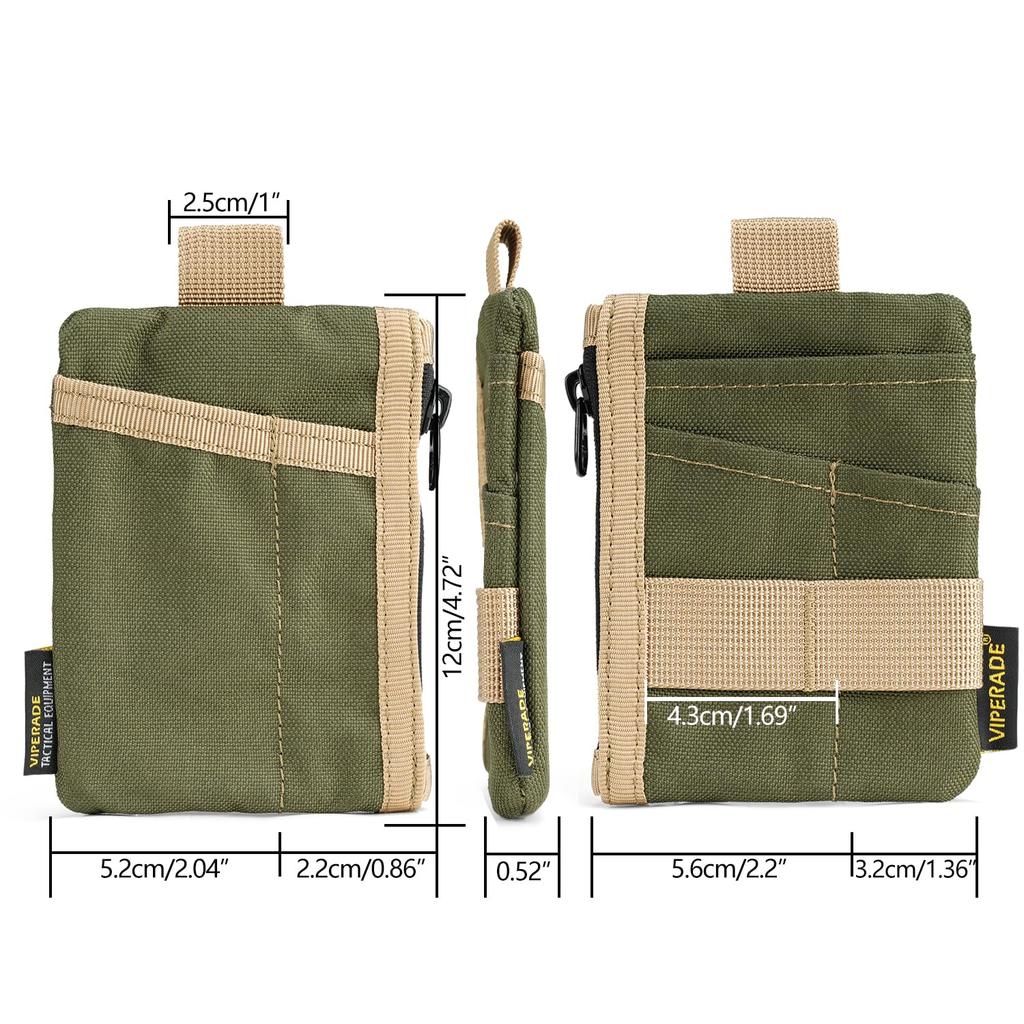 VIPERADE VE28 EDC 500D Compact EDC Pocket Organizer with Molle Expandable Tool Storage Small Coin Card and Swiss Army Knife Pocket Pouch 6-in-1 Pouch,