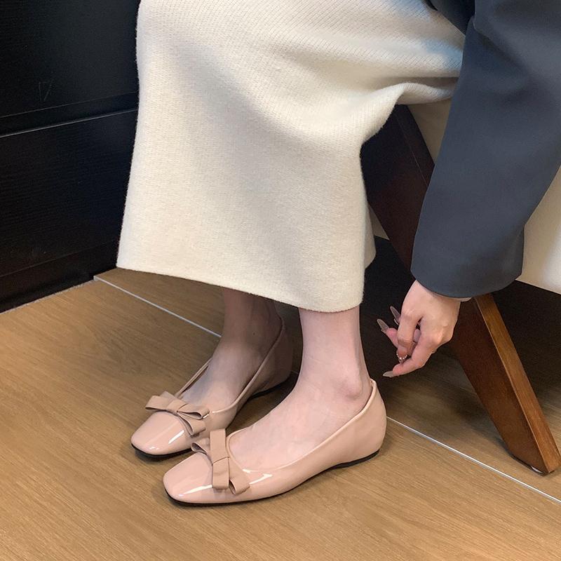 Fashion New Style Luxury Shallow Female Soft Round Toe Ladies Flats with Shoes Slides Footwear Fashion Butterfly-Knot Women Ballet Flats