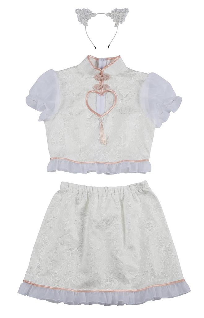 Clearstone Royal China Cosplay Halloween Katze China Süß M Weiß Damen