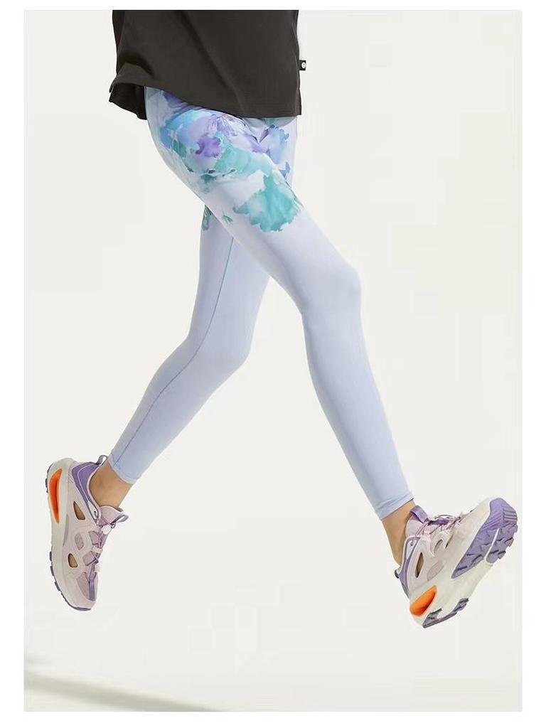 Leggings de sport légers à séchage rapide et protection solaire pour filles - Imprimé printemps/été pour la danse et le yoga.