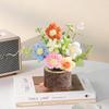 Office Potted Plants Knitted Rose Bouquet Artificial Flower Valentine's Day Party Home Decoration Anniversary Gift Wedding Decor