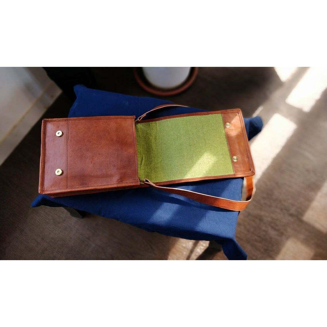 Винтажная сумка через плечо из козьей кожи ручной работы — фото 5