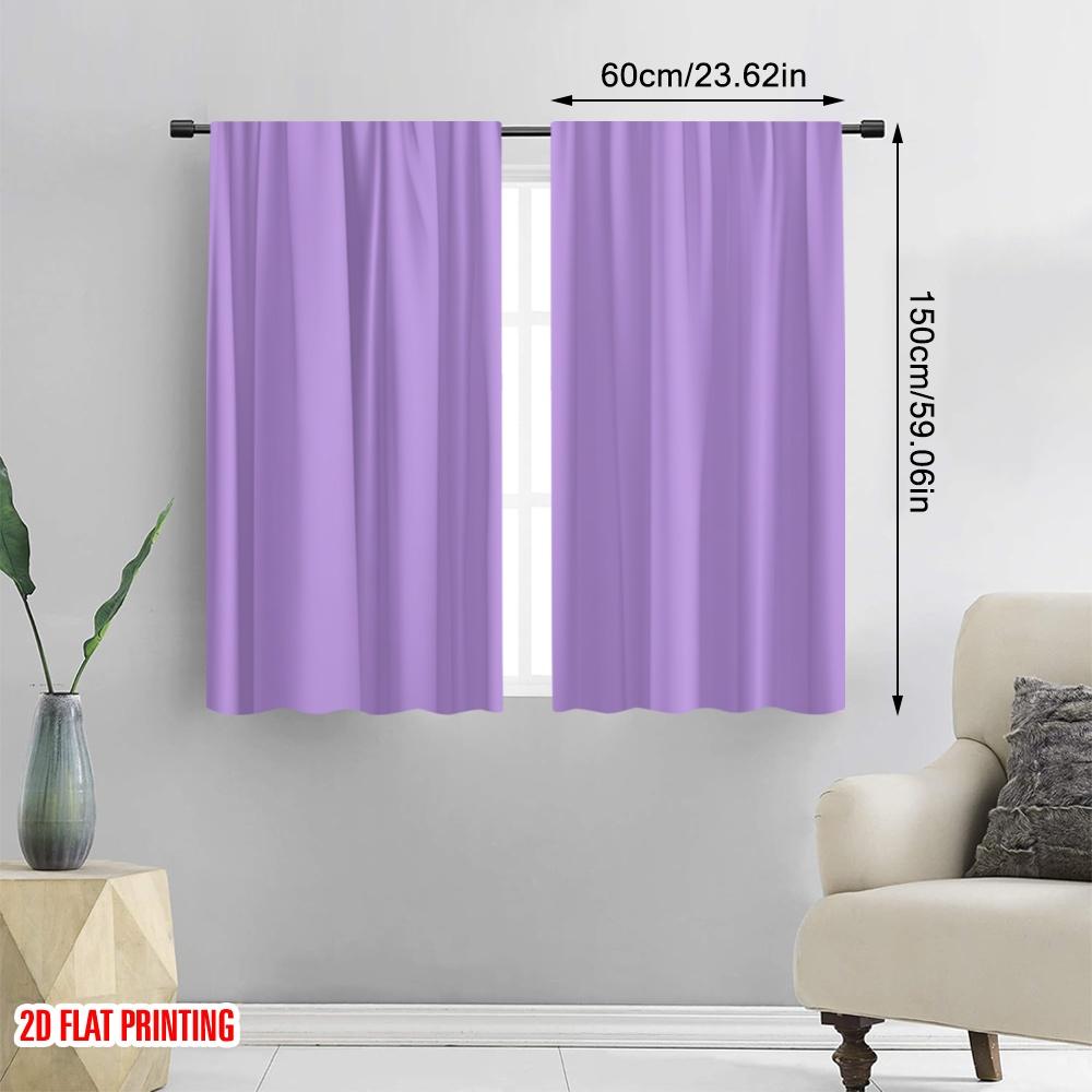 2D Flat Printing 2pcs Drapes Purple Versatile Durable Polyester Without Electricity Family Party Decoration for Decorations