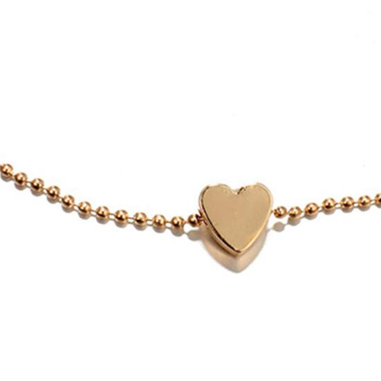 2Pcs/Set Lotus Pendent Hollow Out Women Anklets Double Layered Heart Pendent Adjustable Chain Anklets