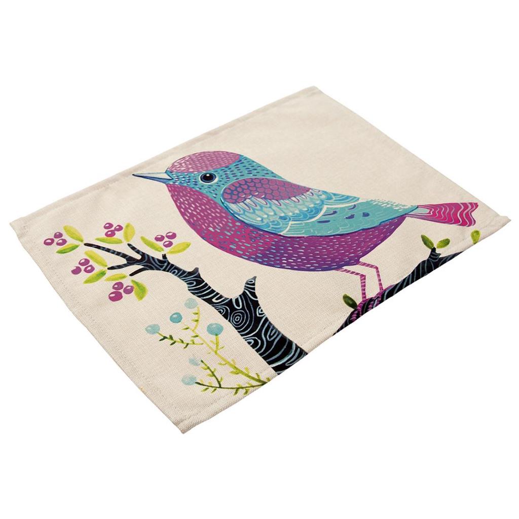 Animals Pattern Insulation Bowl Placemat Coasters Table Pad Cotton Linen