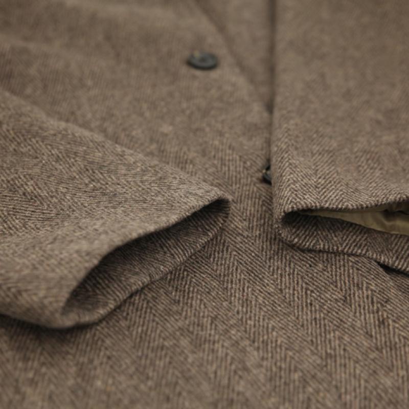 Shiz Madam Herringbone Round Collar Wool Coat J31769