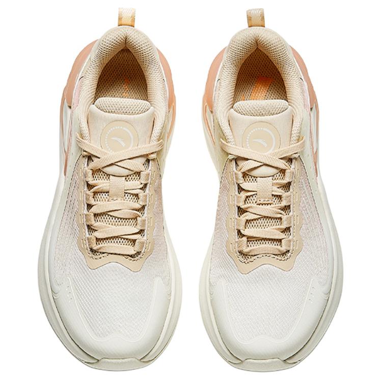 New Anta C37+ Cushioning Rebound Low Top Running Shoes Women's White Orange 922435538-3