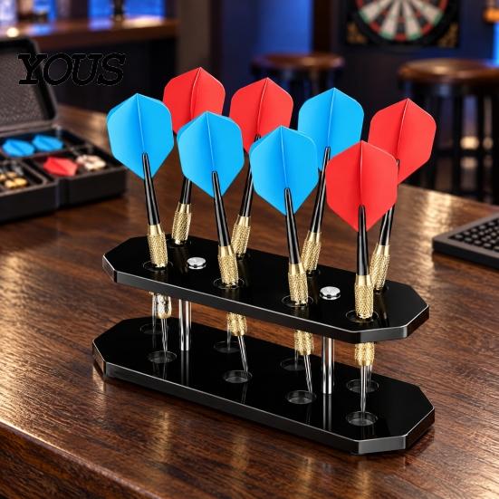 Dart Rack for Bar Acrylic Display Stand, 8 Caapcity Oblique Design Organizer, Space Wall Hanging Saving Desktop Storage Game Room And Home Decor