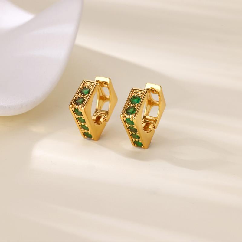 Zircon Cross Design Earrings Women's Color Retention Versatile Personality Temperament Earrings New Products