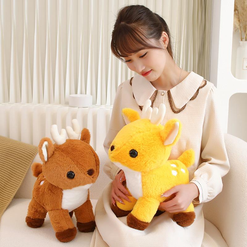 Cute Standing Sika Deer Doll Plush Toy Deer Doll Children'S Company Soothing Pillow Rag Doll