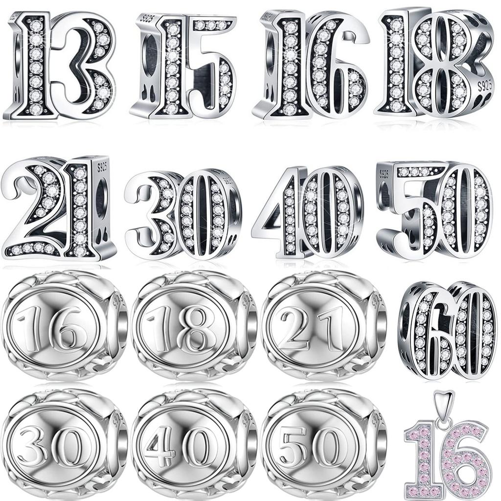 New copper Hollowed Out threedimensional Sparkling Arabic Numeral Charm Bead Charms Compatible With Ideal For Bracelets Necklaces Do It Yourself Fine