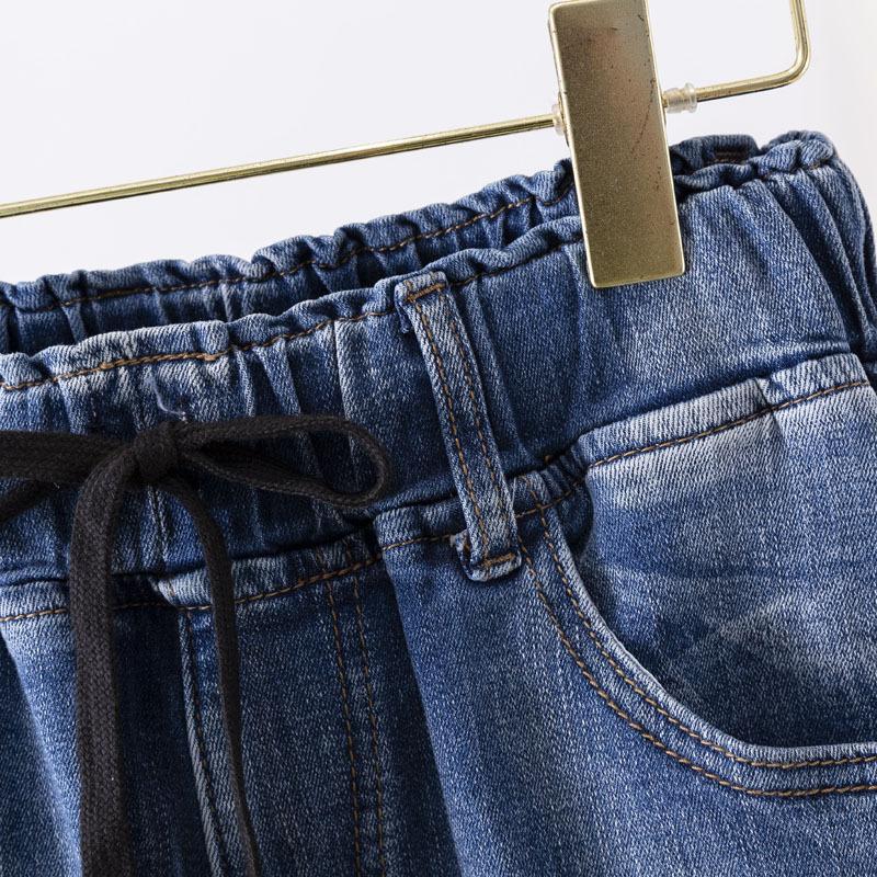 Plus Size Women's Pants Plus Size Women's High Waist Jeans Pants Split Pants Thin Elastic Leggings Jeans with Carrots Comfort Waist Pants