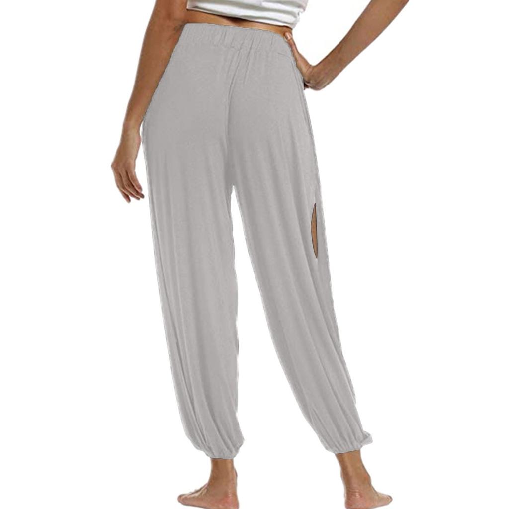 Pantaloni de damă, de culoare solidă, cu desfășurare înaltă elastică, pentru alergare, yoga, timp liber